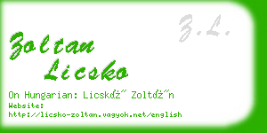 zoltan licsko business card